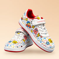 Doodledrift White Scribble Kids Sneakers