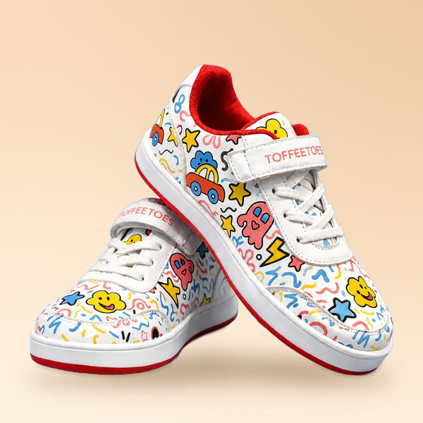 Doodledrift White Scribble Kids Sneakers - view 1