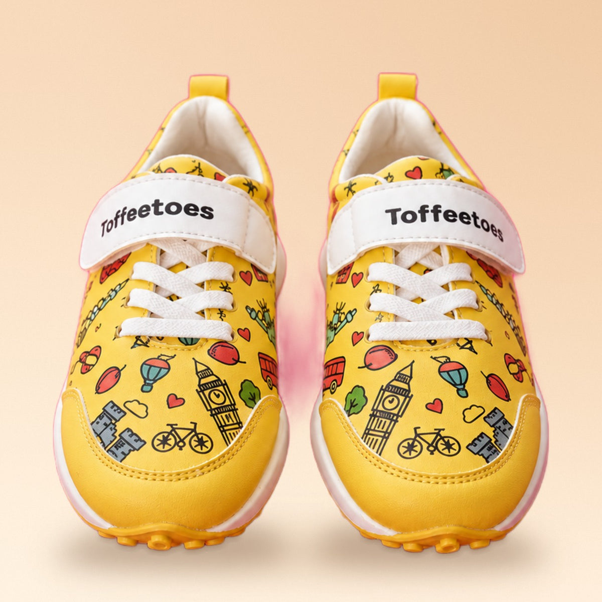 Globetrotters Seven Wonders Yellow Kids Sneakers - view 2